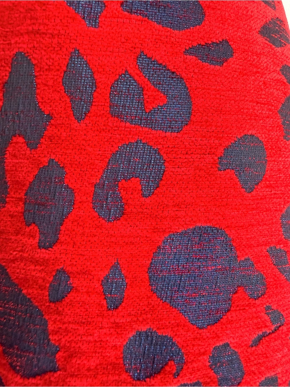 THE ANDAMANE BERTHA RED METALLIC BLUE LEOPARD PRINT MINI SKIRT - Picture 7 of 15